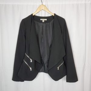 alice hope Black Zipper Drape Front Blazer Medium
